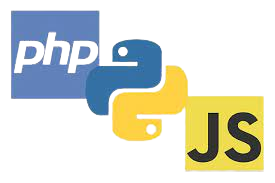 Logo de los lenguajes de Programación JavaScript y Python. 